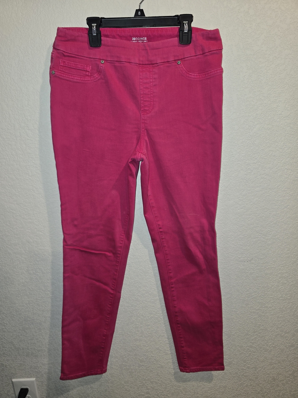 Chico's Hot Pink Jeggings Pull On Stretch Denim Pants - Size US 8R (Chico's 1R)